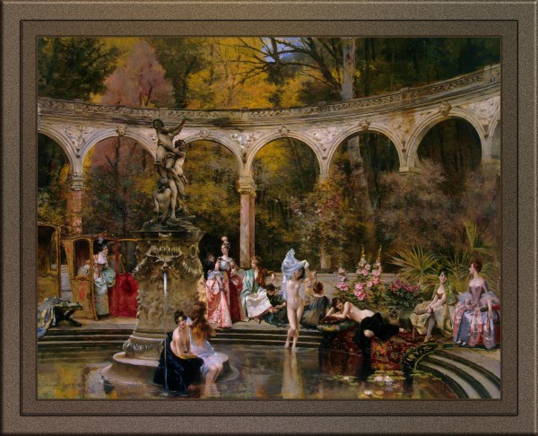 Bathing of Court Ladies in the 18th Century by Francois Flameng Old Masters Classical Fine Art Reproduction  Print